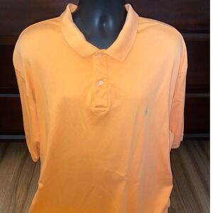 Polo by Ralph Lauren Size 3XLT Tall Orange Polo Shirt Cotton Short Sleeve